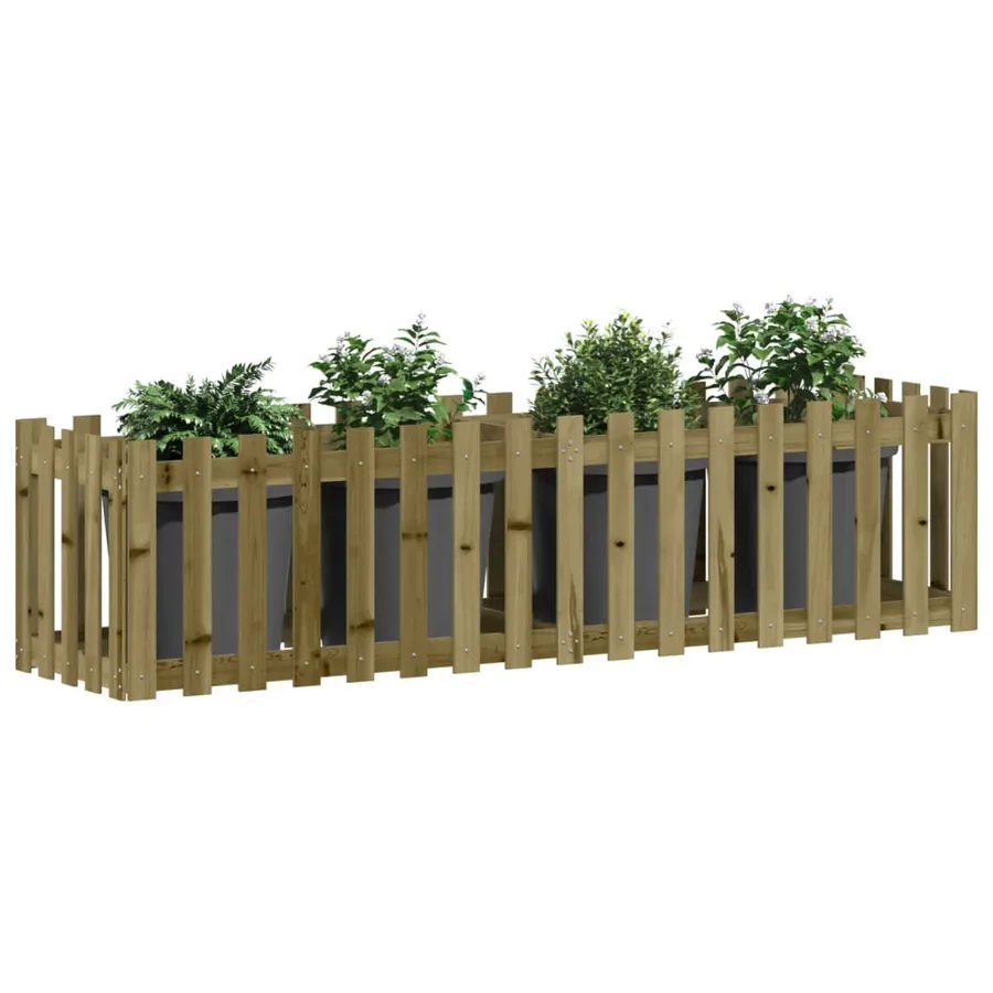 Lit surélevé de jardin design de clôture bois de pin imprégné - 3