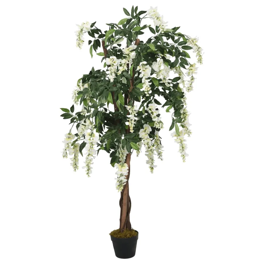 Glycine artificielle 840 feuilles 150 cm vert et blanc - 2