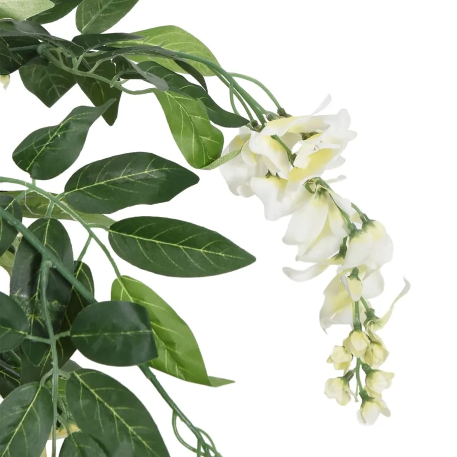 Glycine artificielle 840 feuilles 150 cm vert et blanc - 3