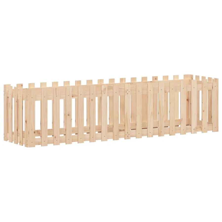Lit surélevé de jardin design de clôture 200x50x50cm pin massif - 2