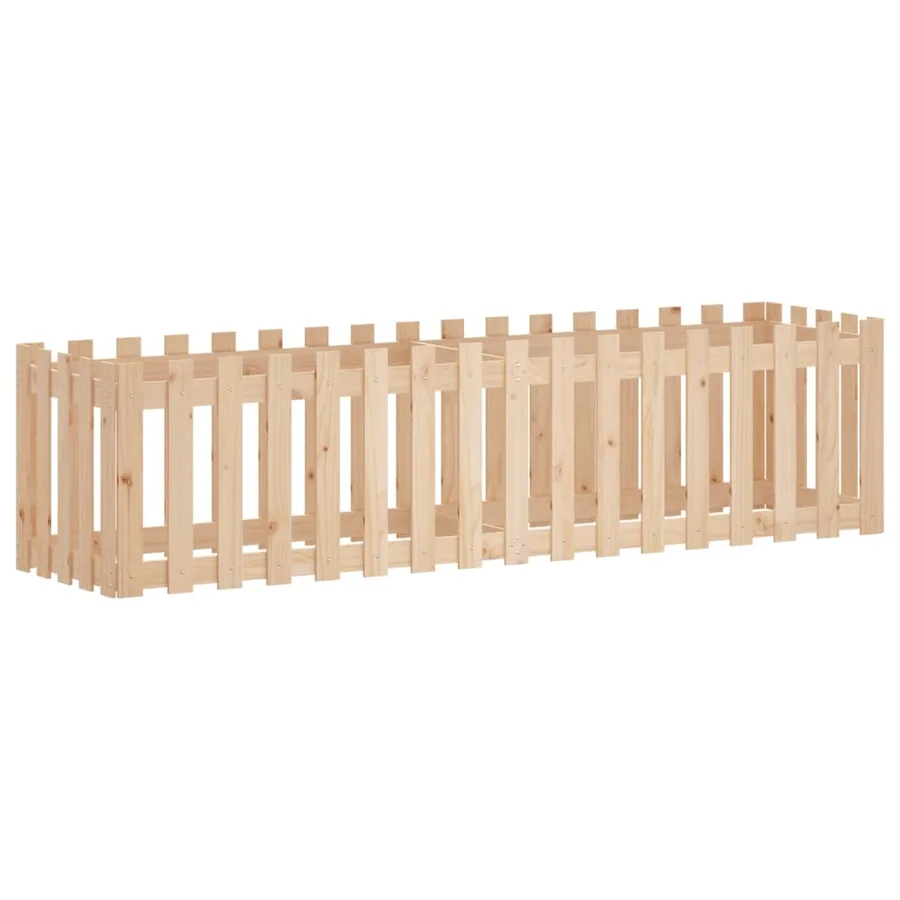 Lit surélevé de jardin design de clôture 200x50x50cm pin massif - 4
