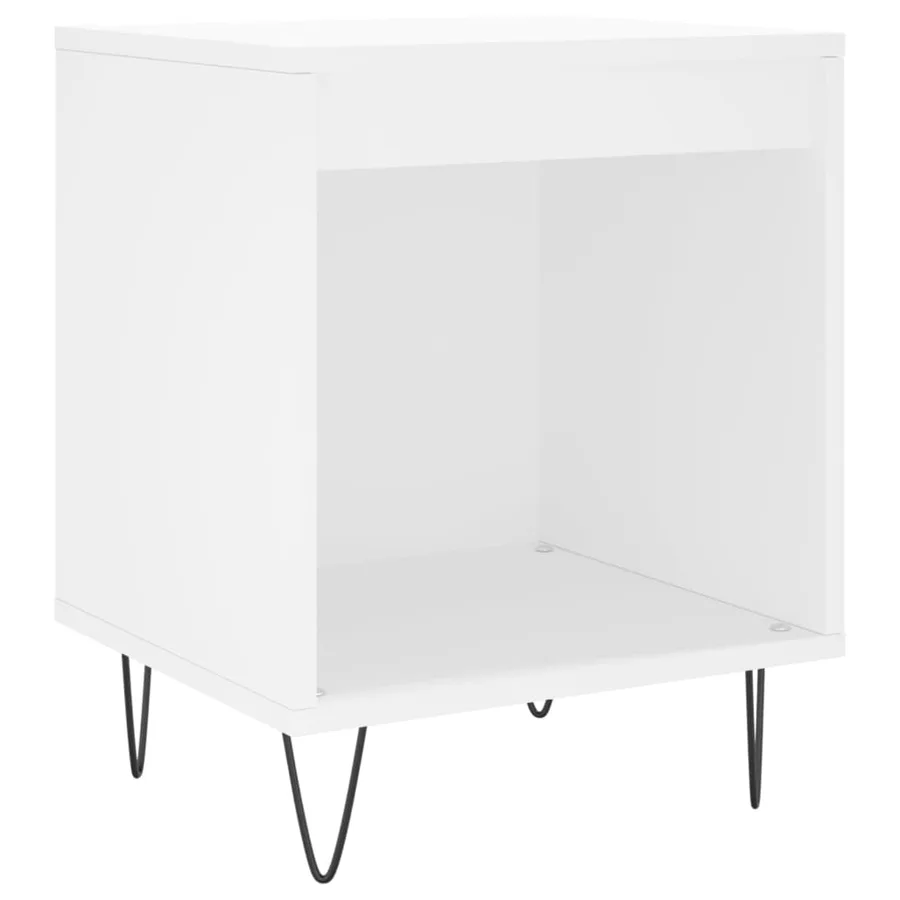 Tables de chevet 2 pcs blanc 40x35x50 cm bois d’ingénierie - 4