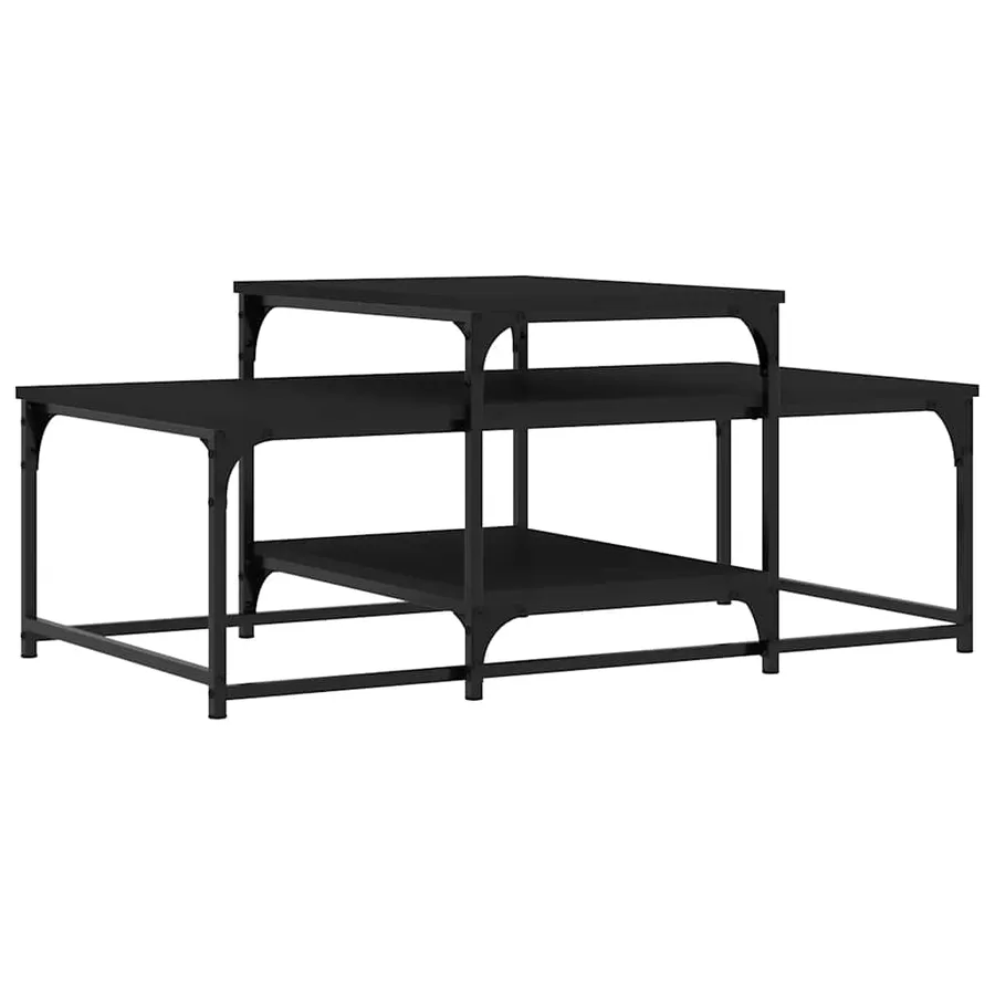 Table basse noir 102x60x45 cm bois d'ingénierie - 2