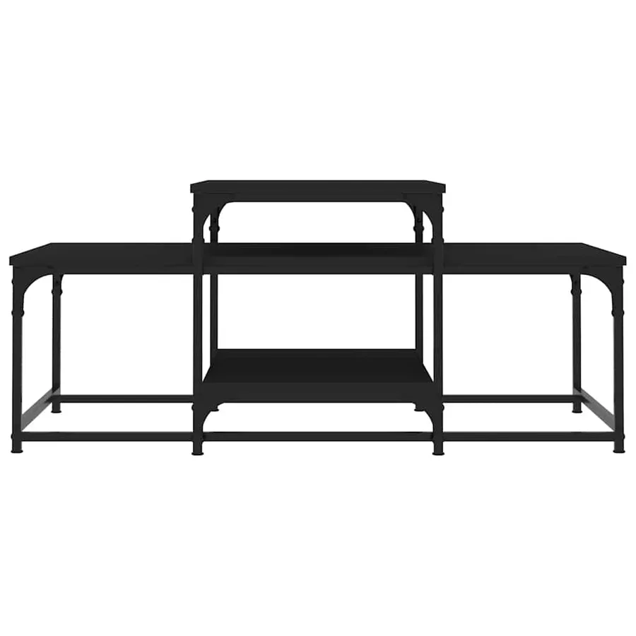 Table basse noir 102x60x45 cm bois d'ingénierie - 4