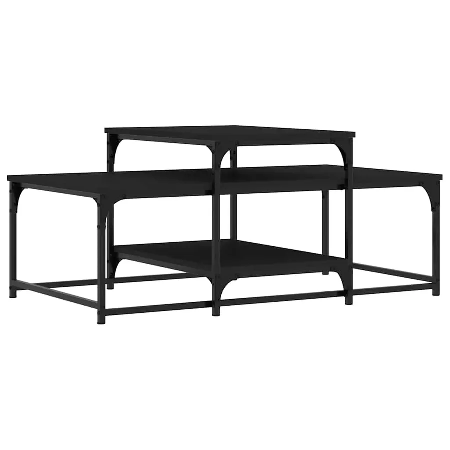 Table basse noir 102x60x45 cm bois d'ingénierie - 6