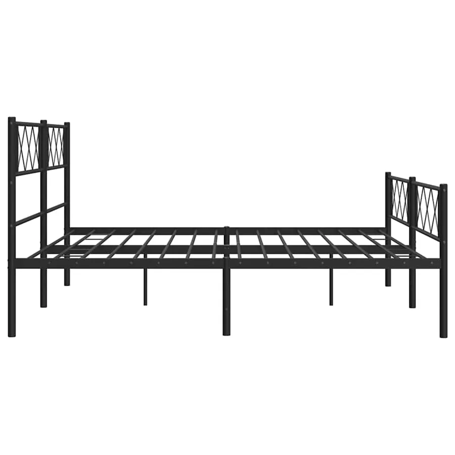 Cadre de lit métal sans matelas avec pied de lit noir 193x203cm - 7