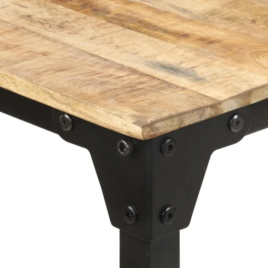 Table de salle à manger 160x80x76 cm Bois de manguier brut - 4
