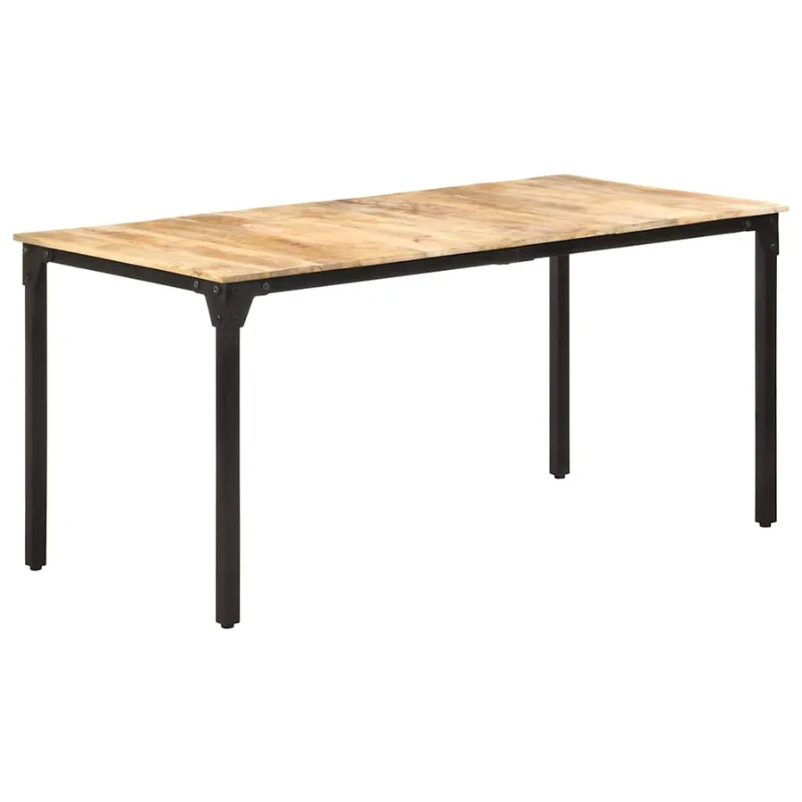 Table de salle à manger 160x80x76 cm Bois de manguier brut - 9