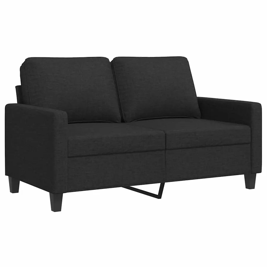 Canapé à 2 places Noir 120 cm Tissu - 2