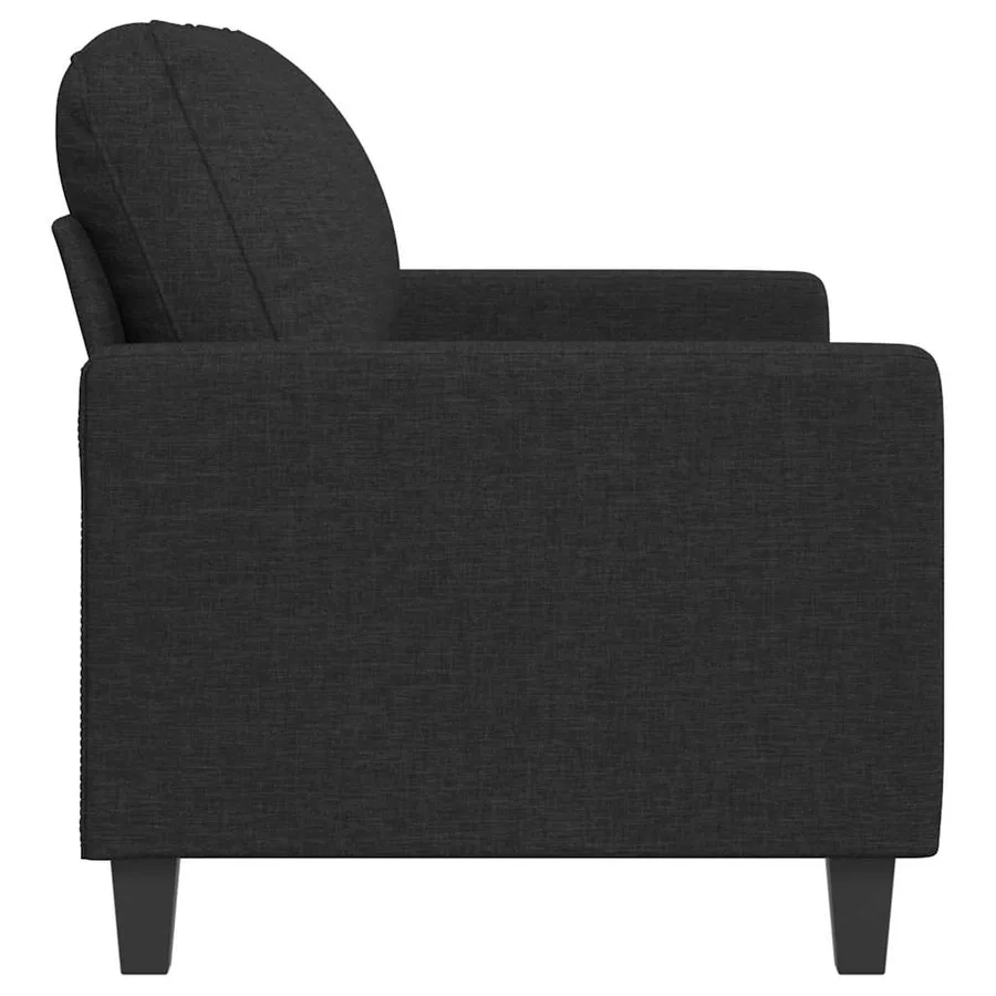 Canapé à 2 places Noir 120 cm Tissu - 5