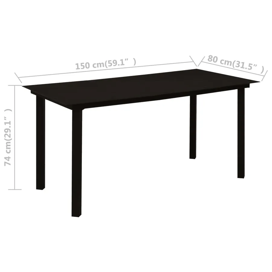 Ensemble à manger d'extérieur 7 pcs Rotin PVC Noir - 11