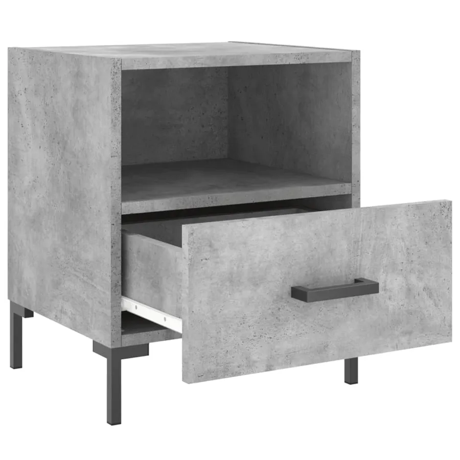 Tables de chevet 2pcs gris béton 40x35x47,5cm bois d’ingénierie - 5