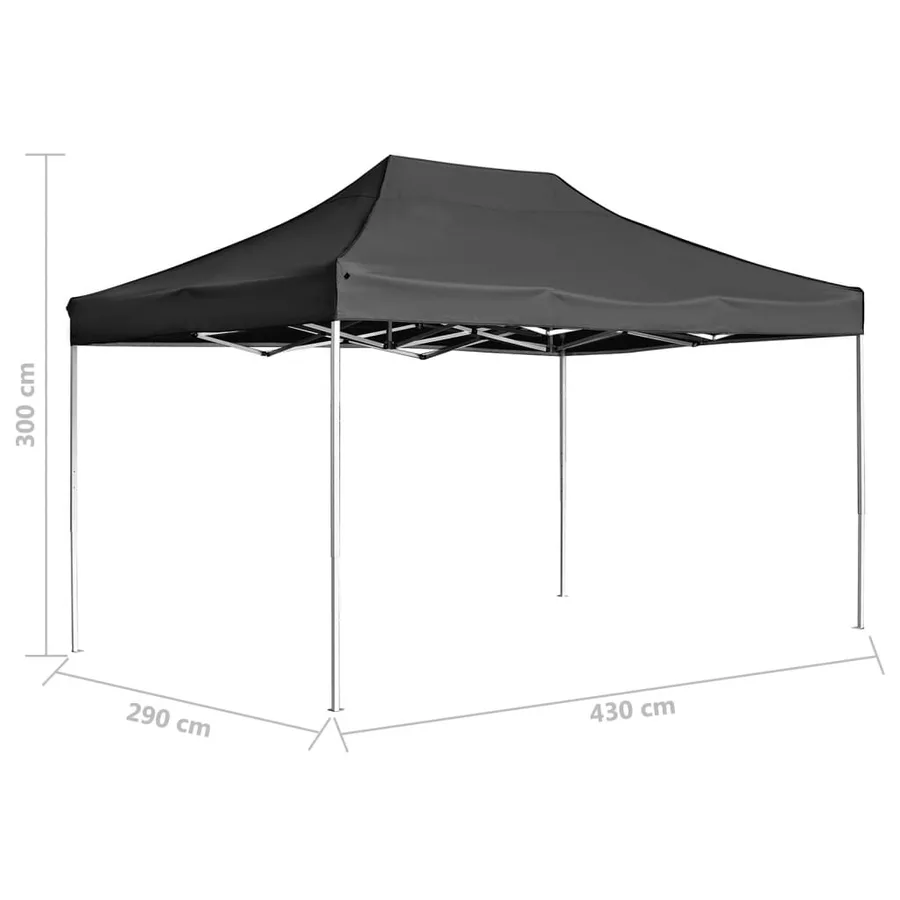 Tente de réception pliable Aluminium 4,5x3 m Anthracite - 8