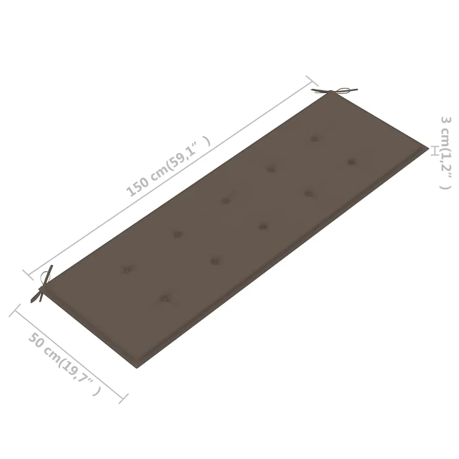 Banc de jardin 3 places avec coussin 150 cm Bois d'eucalyptus - 10
