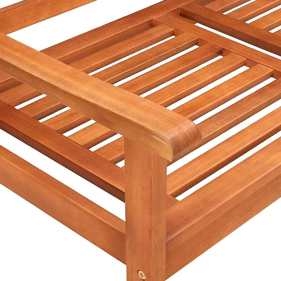 Banc de jardin 3 places avec coussin 150 cm Bois d'eucalyptus - 6