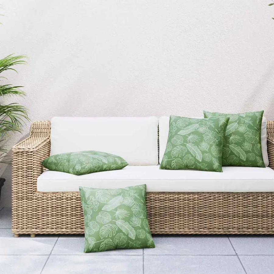 Coussins Éparpillés Feuille 4 pcs Motif feuille 50 x 50 cm
