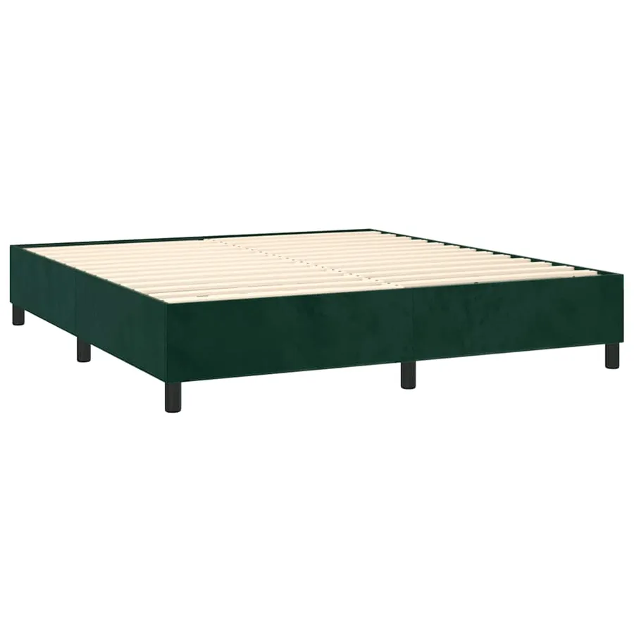 Sommier à lattes de lit et matelas Vert foncé 200x200cm Velours - 4
