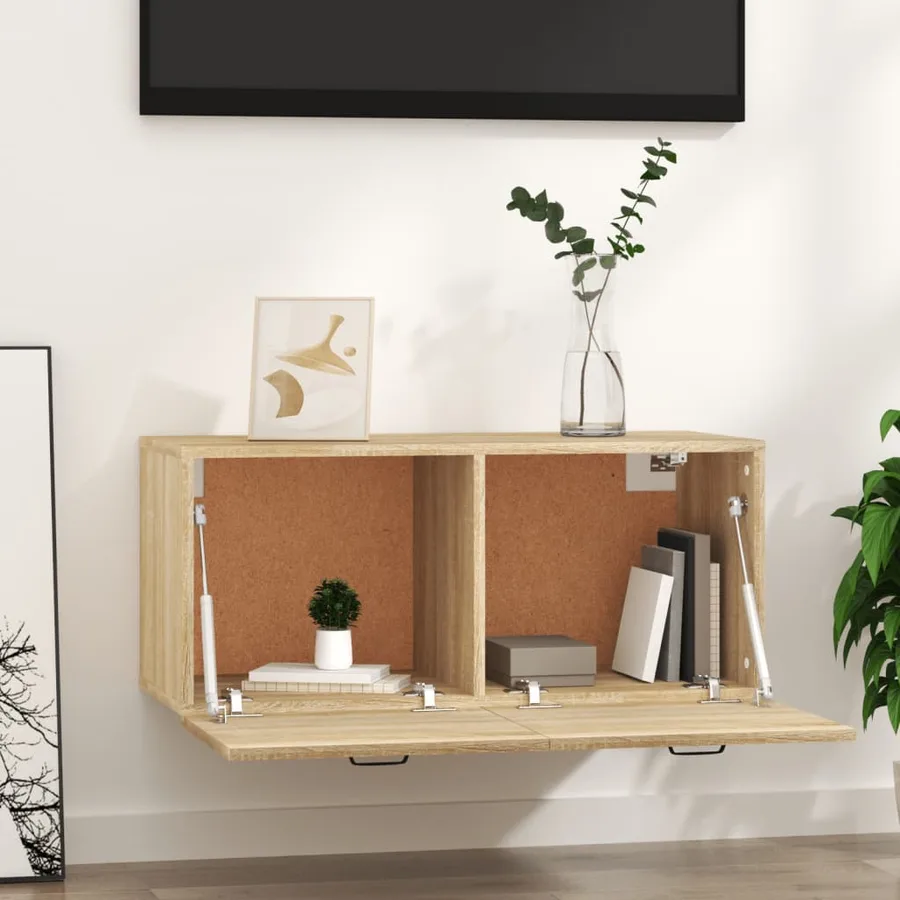 Armoire murale chêne sonoma 80x36,5x35 cm bois d'ingénierie - 3