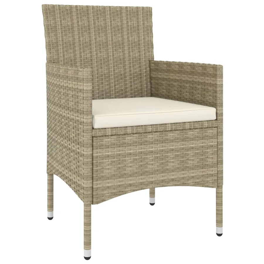 Salon de jardin 5 pcs Résine tressée Beige - 3