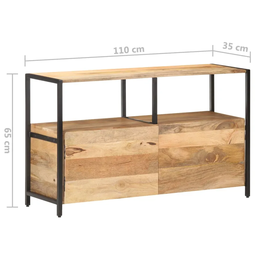 Buffet 110x35x65 cm Bois de manguier massif - 6