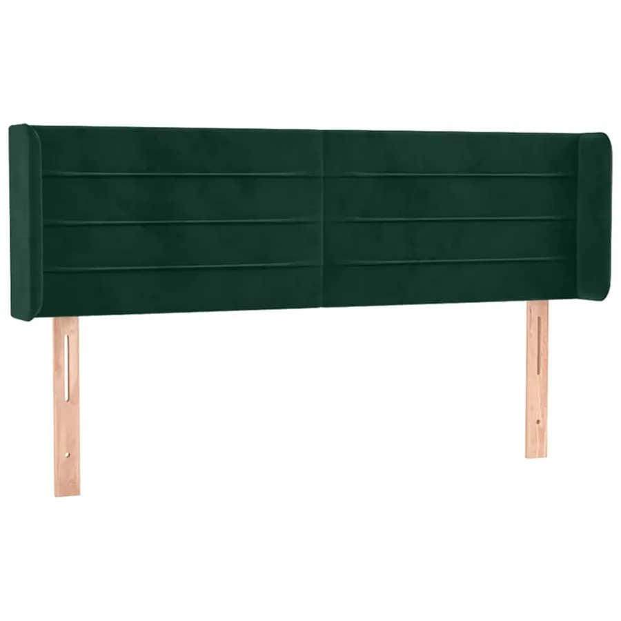 Tête de lit avec oreilles Vert foncé 147x16x78/88 cm Velours - 2