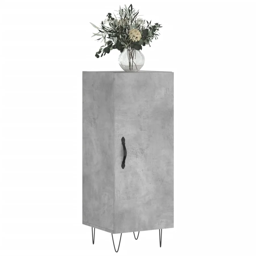 Buffet Gris béton 34,5x34x90 cm Bois d'ingénierie - 3