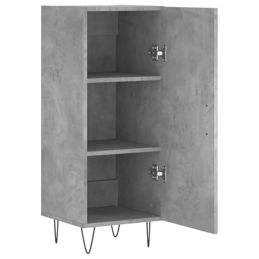 Buffet Gris béton 34,5x34x90 cm Bois d'ingénierie - 6