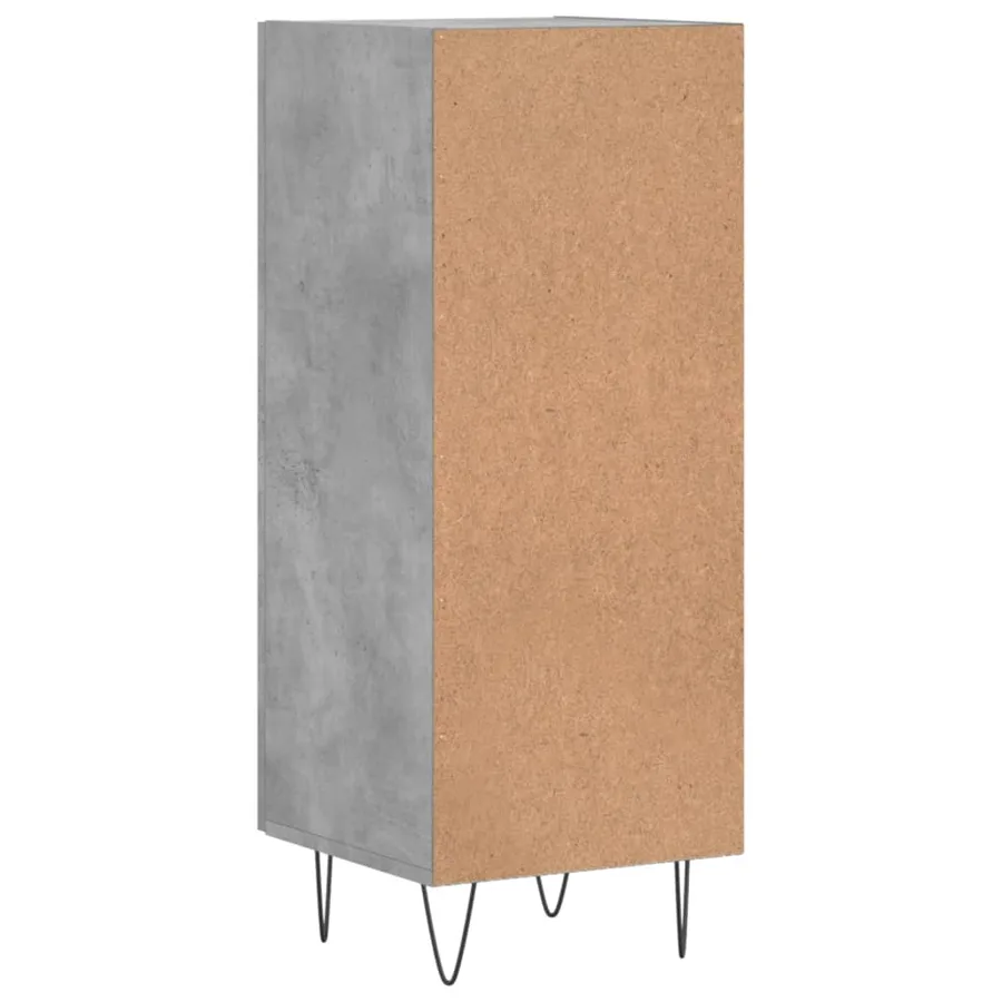 Buffet Gris béton 34,5x34x90 cm Bois d'ingénierie - 8