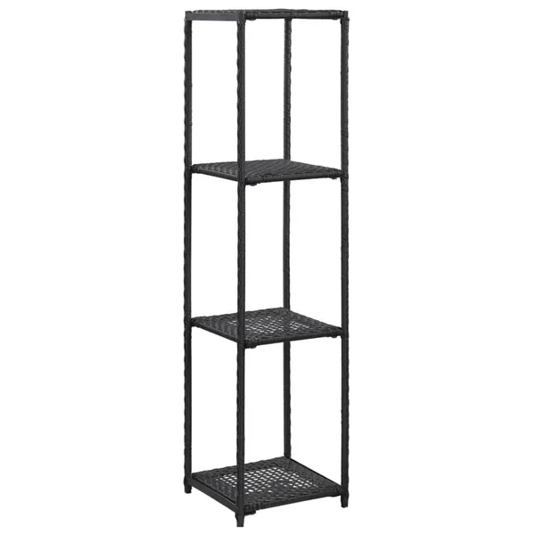 Étagère de rangement Noir 30x30x120 cm Résine tressée