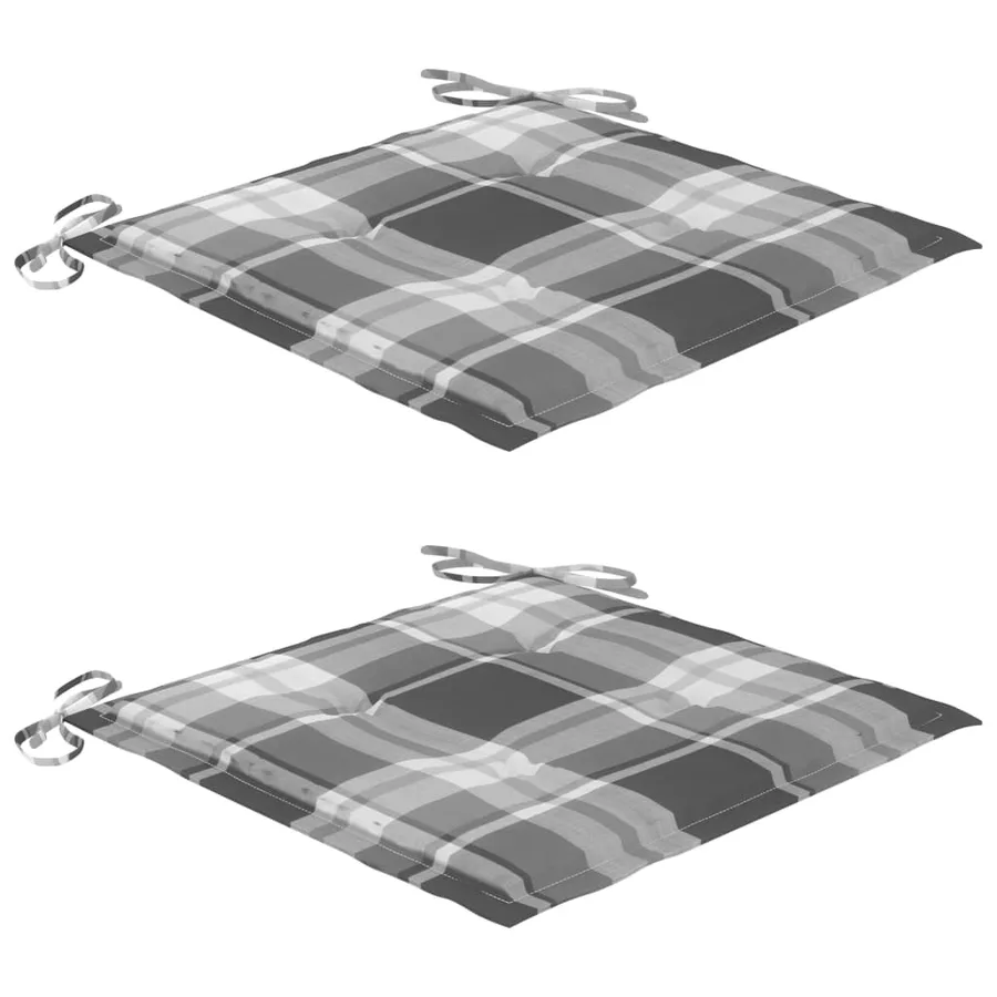 Chaises de jardin avec coussins lot de 2 Teck solide et acier - 7