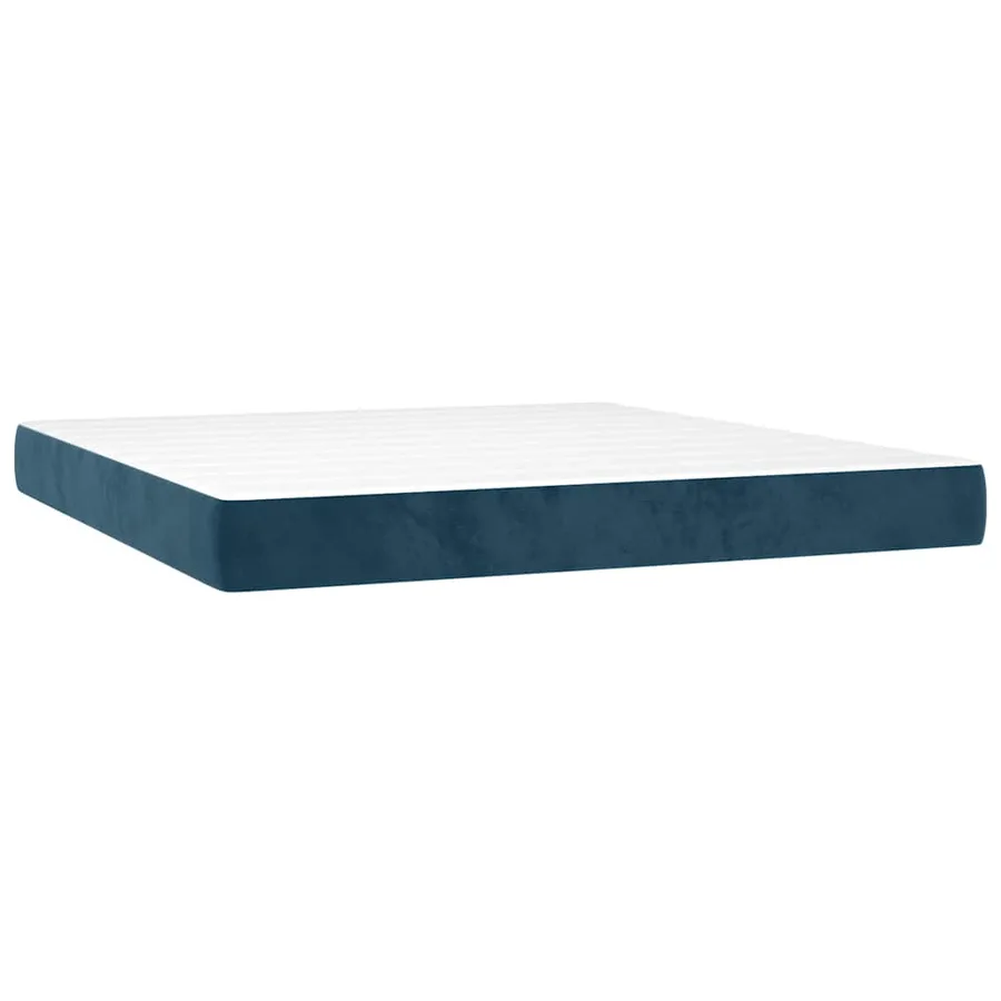 Sommier à lattes de lit matelas et LED Bleu foncé 160x200 cm - 6