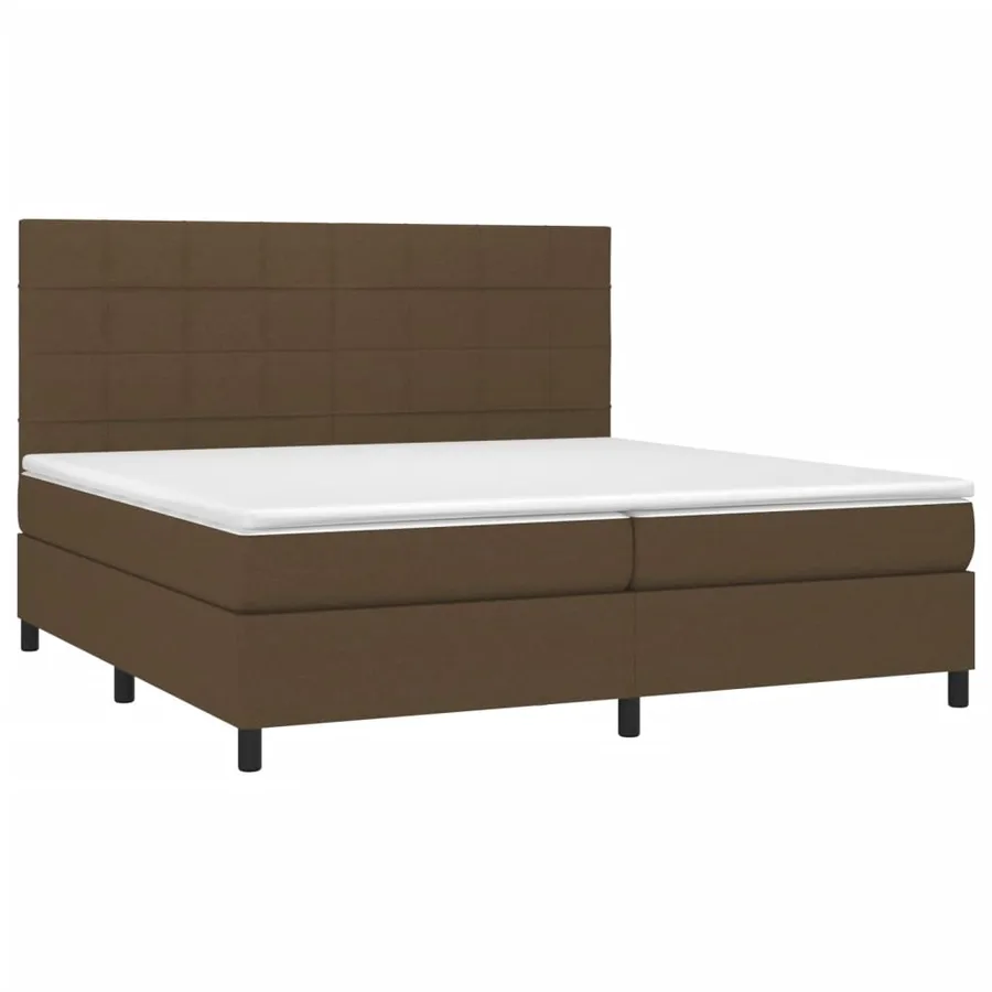 Sommier à lattes de lit matelas et LED Marron foncé 200x200 cm - 3