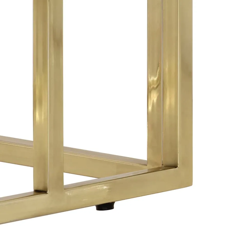 Table console doré acier inoxydable et verre trempé - 6