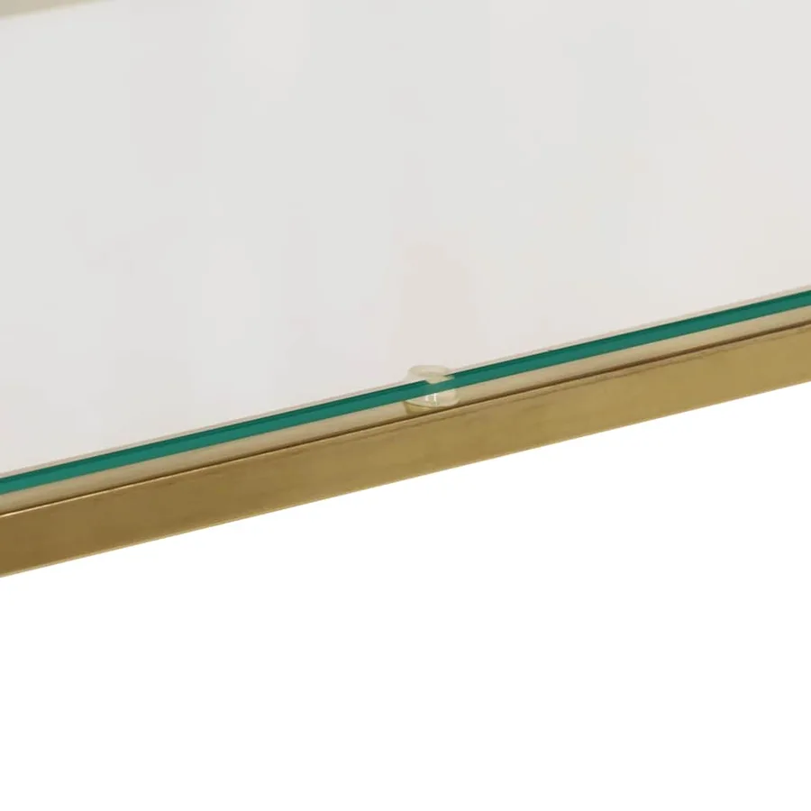 Table console doré acier inoxydable et verre trempé - 7