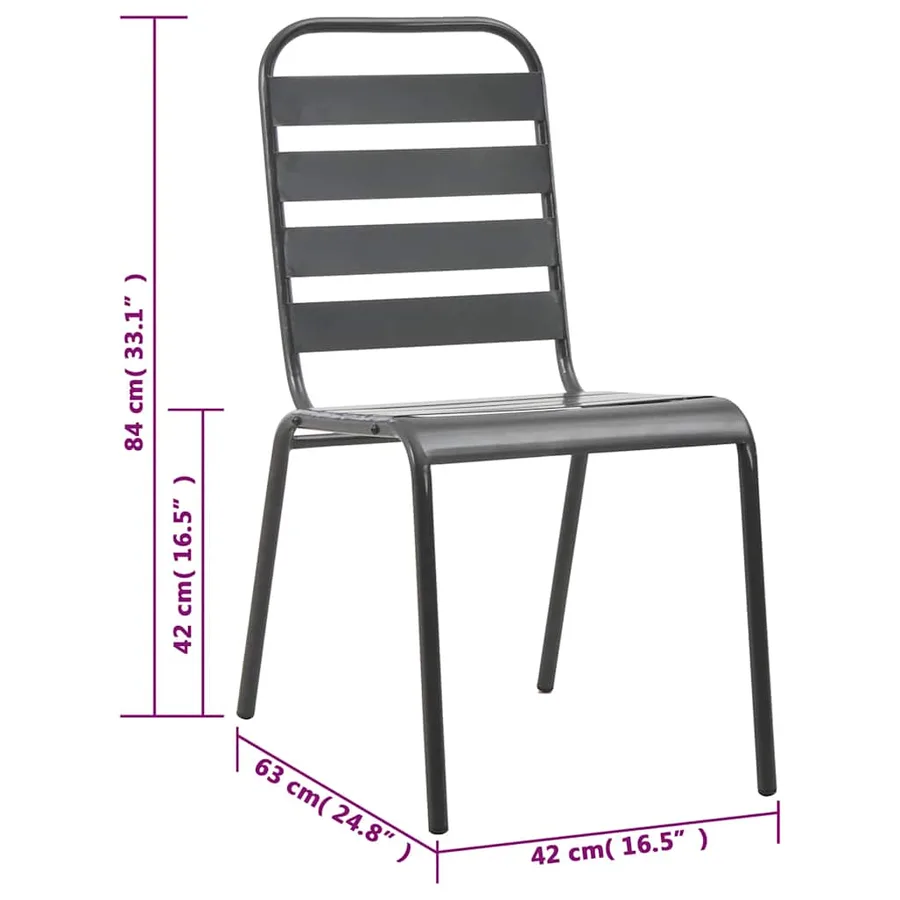 Ensemble à manger d'extérieur 7 pcs Acier Gris foncé - 10