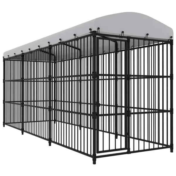 Chenil d'extérieur avec toit pour chiens 450x150x210 cm