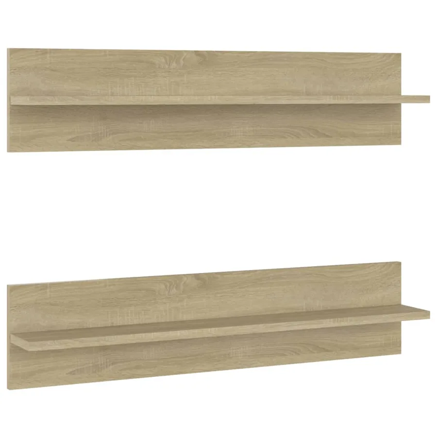 Étagères murales 2 pcs Chêne sonoma 80x11,5x18 cm - 2