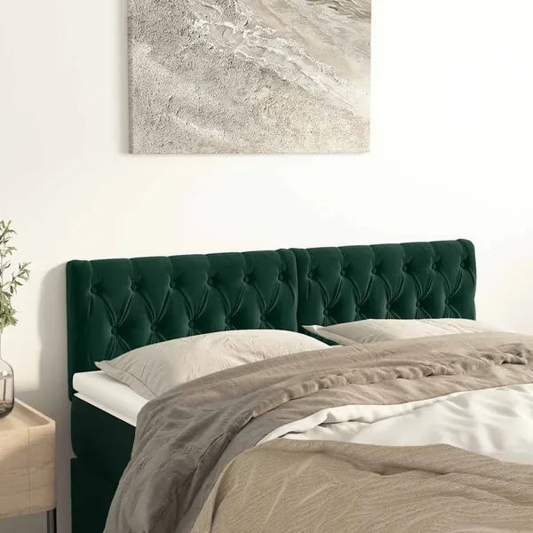 Têtes de lit Vert foncé 160x7x78/88 cm Velours