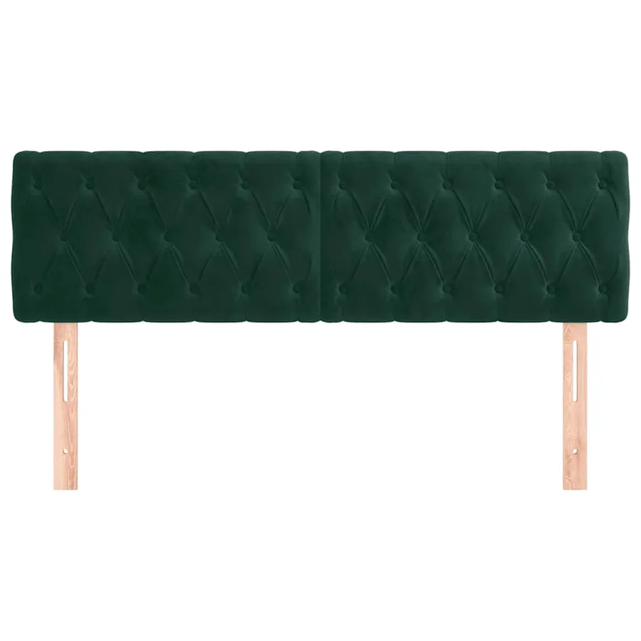 Têtes de lit Vert foncé 160x7x78/88 cm Velours - 3