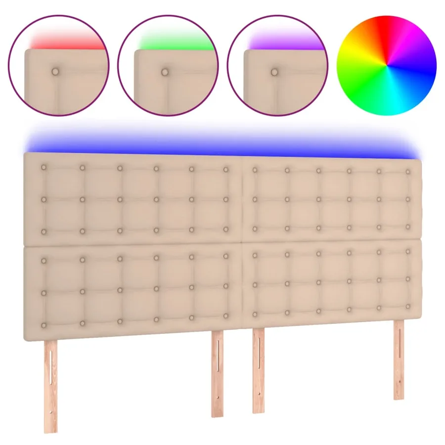Tête de lit à LED Cappuccino 180x5x118/128 cm Similicuir - 2