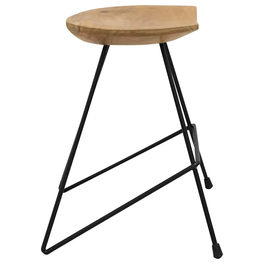 Tabourets lot de 2 bois de teck massif - 5