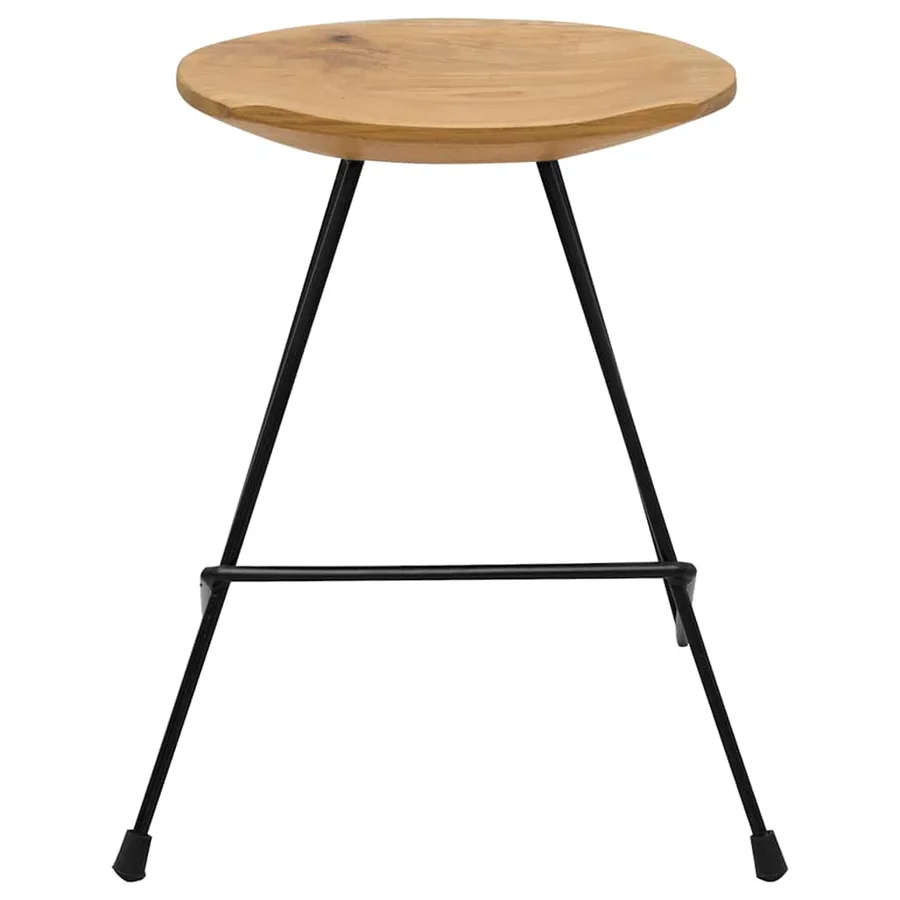 Tabourets lot de 2 bois de teck massif - 6