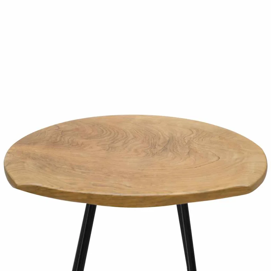 Tabourets lot de 2 bois de teck massif - 7