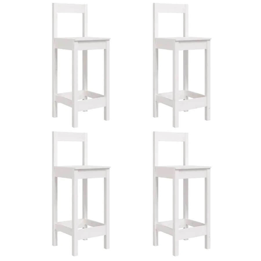 Ensemble de bar de jardin 5 pcs blanc bois massif de pin - 6
