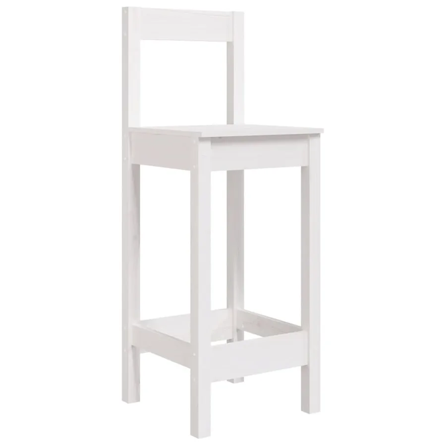 Ensemble de bar de jardin 5 pcs blanc bois massif de pin - 7