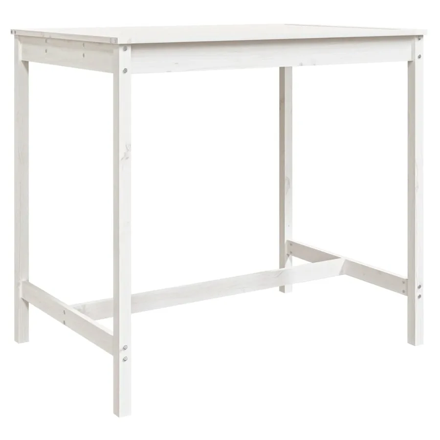 Ensemble de bar de jardin 5 pcs blanc bois massif de pin - 8