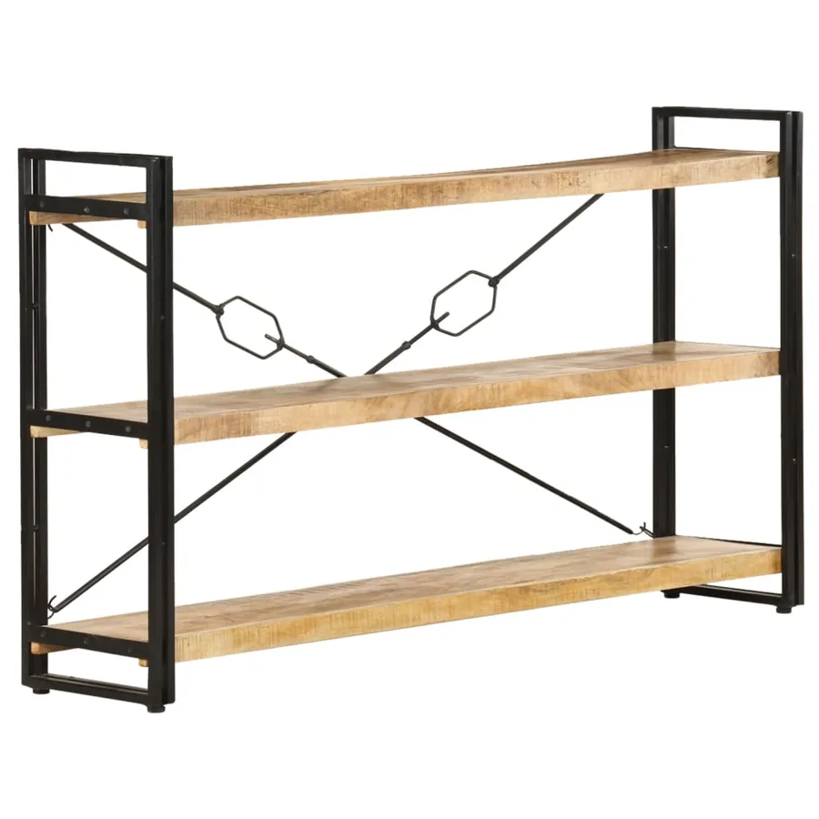 Bibliothèque à 3 niveaux 140x30x80 cm Bois de manguier massif