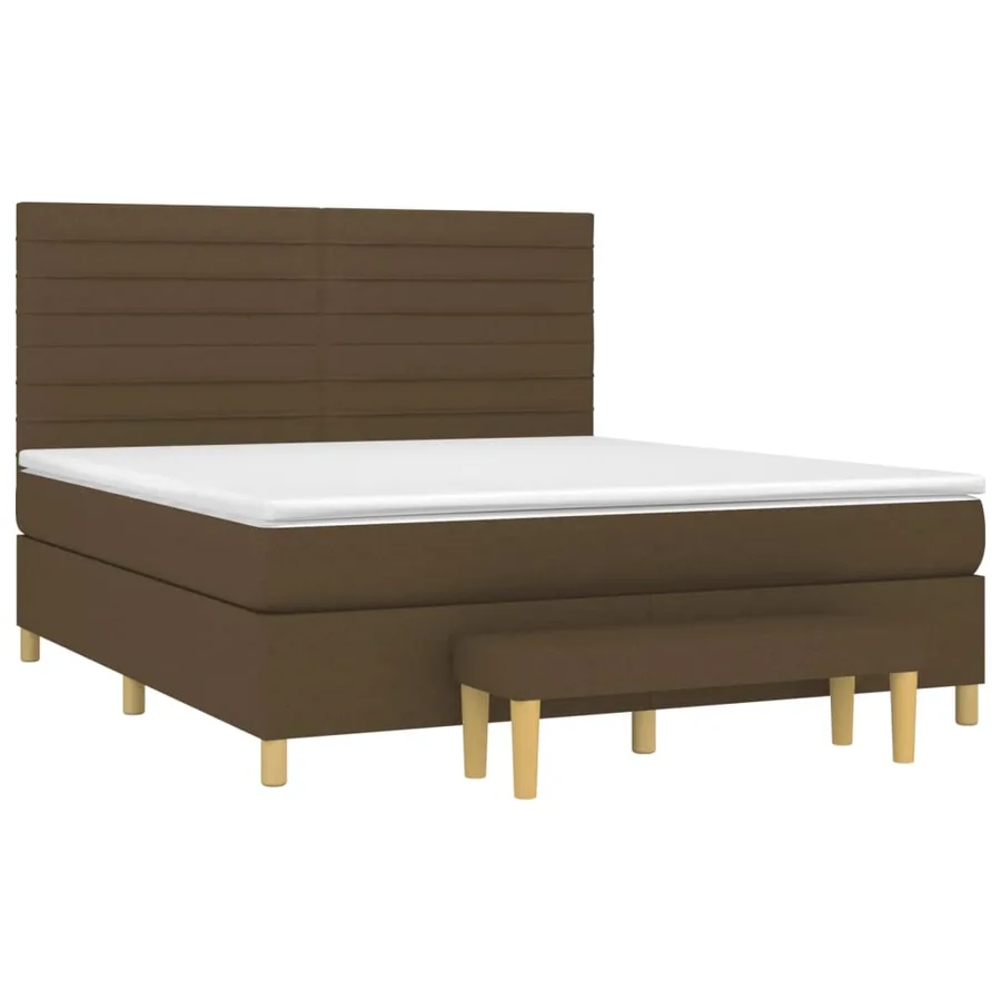 Sommier à lattes de lit avec matelas Marron foncé 160x200 cm - 3