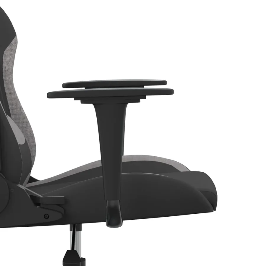 Chaise de jeu Noir et gris clair Tissu - 10