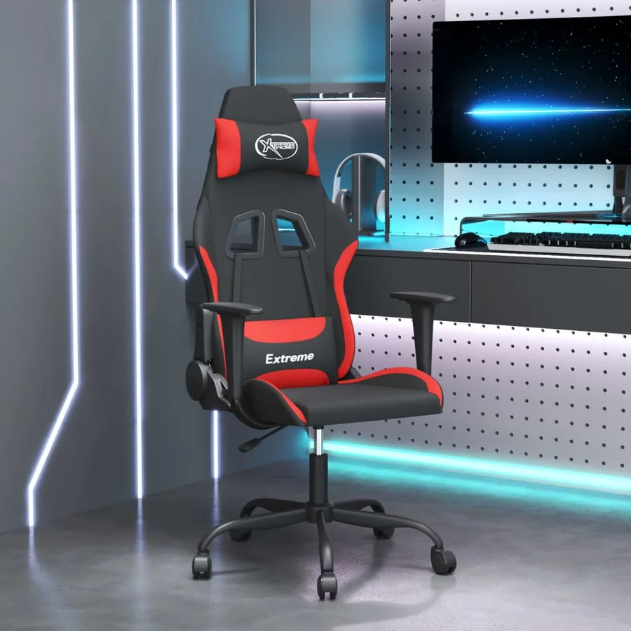 Chaise de jeu Noir et rouge Tissu